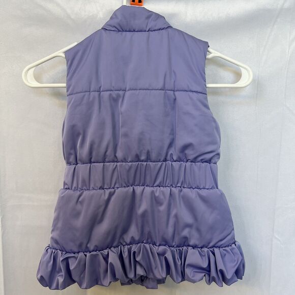 Lilly Pulitzer Girls Caylee Lavender Puffer Vest Floral Lined Ruffle Medium 6/7 - Picture 5 of 7